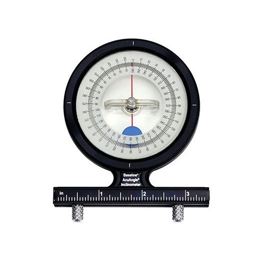 Fabrication Enterprises Baseline AcuAngle Adjustable-Feet Inclinometer, 4 x 1 x 4 Inches