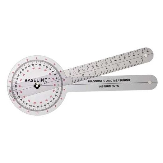 Fabrication Enterprises Baseline HiRes 360 Degree Clear Plastic Goniometer, 8 Inches