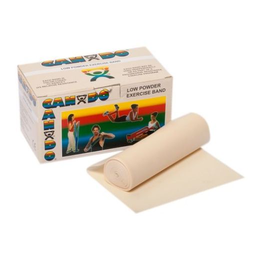 Fabrication Enterprises CanDo Resistive Exercise Band, 6 Yard Roll 2X-Heavy Silver Low Powder