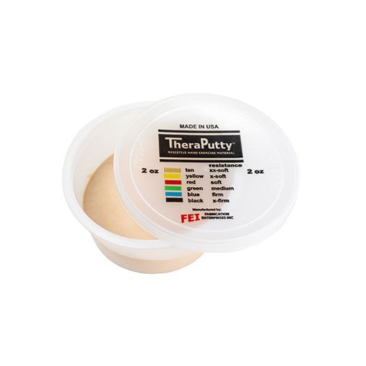 Fabrication Enterprises CanDo TheraPutty Plus Antimicrobial, 2 oz Tan XX-Soft