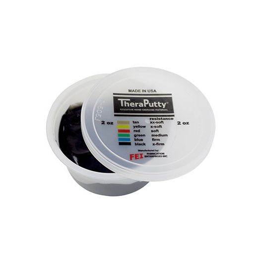 Fabrication Enterprises CanDo TheraPutty Plus Antimicrobial Exercise Putty, 2 oz Black X-Firm