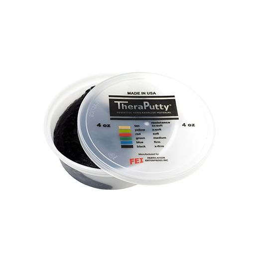Fabrication Enterprises CanDo TheraPutty Plus Antimicrobial, 4 oz Black X-Firm