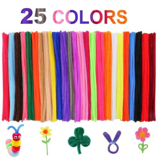 Fabulas Pipe Cleaners for Crafts, 25 Colors for Crafting DIY Valentine's Gift Arts Projects Decorations