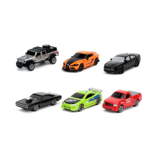 Jada Toys Fast & Furious 1.65" 6-Pack Nano Die-cast Cars Model Vehicles Assortment(Styles May Vary)