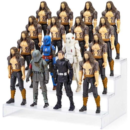 4 Tier Clear Action Figure Display Stand Shelf with Peg for 6 inch Black Series Motu Model Holder