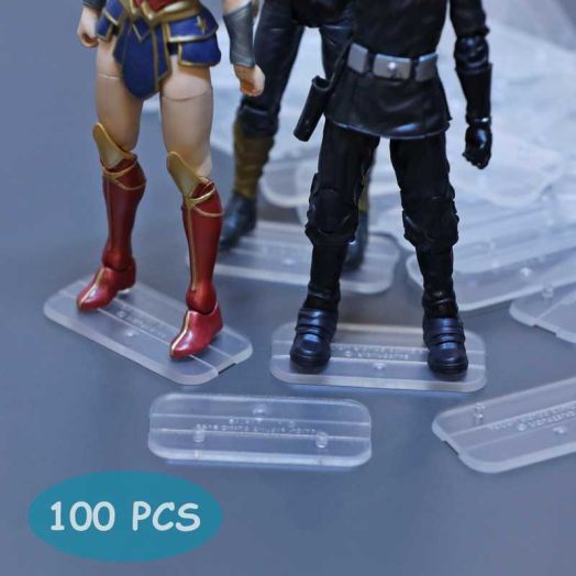 FIGURESLAB 100PCS Clear Action Figure Stand for 6inch DC/MOTU/GI JOE/Legends Series Model Display Base Accessories