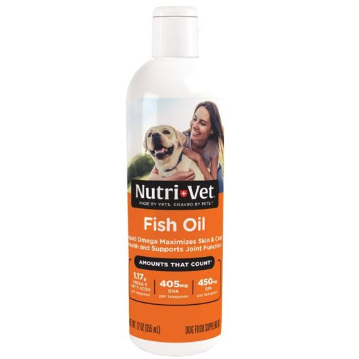 Nutri-Vet Fish Oil for Dogs, Omega 3 Skin & Coat, Dog Fish Oil, 16oz