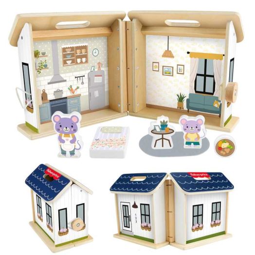 Fisher-Price Preschool Toy Wooden on-the-Go Play House Dollhouse for Children Ages 3+ Years