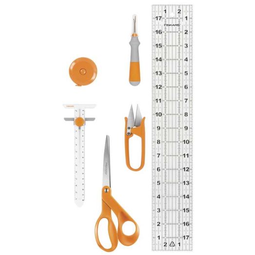 Fiskars 6 Piece Sewing Essentials Set, Orange