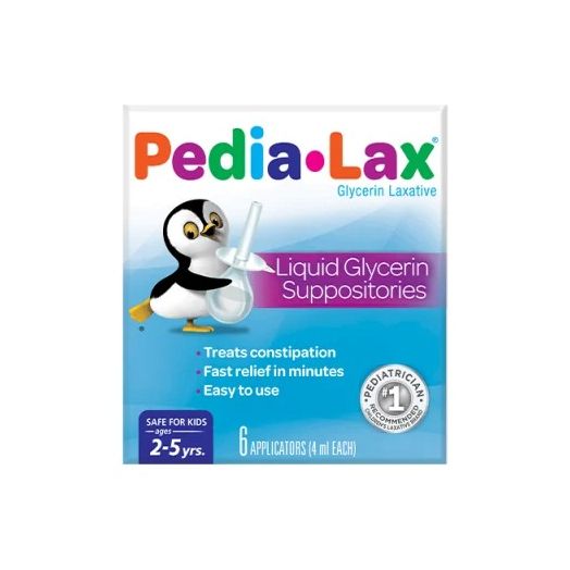 Fleet Pedia-Lax Liquid Glycerin Suppositories, 2.8 Gram Strength Box of 6