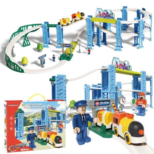 Flooyes 114PCS City Train Set, Track Toy Gift For Boys Girls 3 4 5 6 Years Old