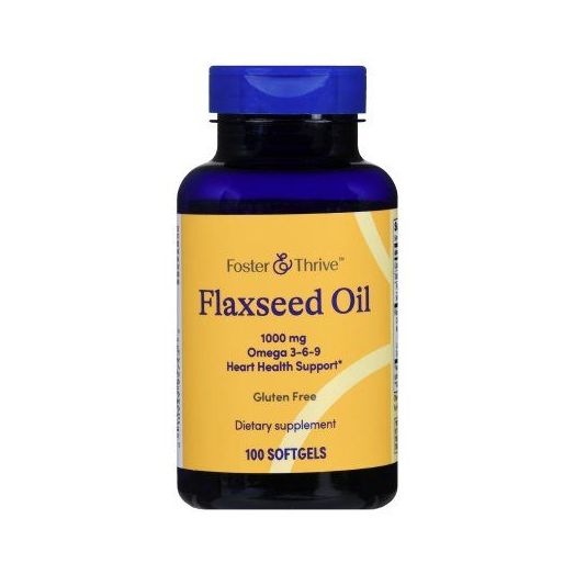 Foster & Thrive Flaxseed Oil 1000 mg Softgel, Bottle of 100