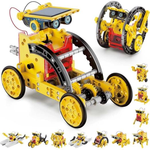 Freecat 12-in-1 Solar Robot Kit for Kids, STEM Educational Science Experiment Kit Toys for Kids Aged 8 9 10 11 12+ Years Old, Gift for Boys Ages 8 -12 Years.(Yellow)