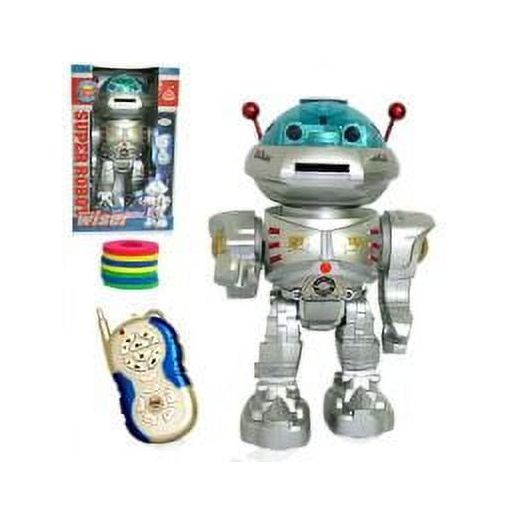 PlayWorld Futuristic Revolution 11" RC Dancing Futuristic being w/ R/C Missle Disc Launcher - Silver