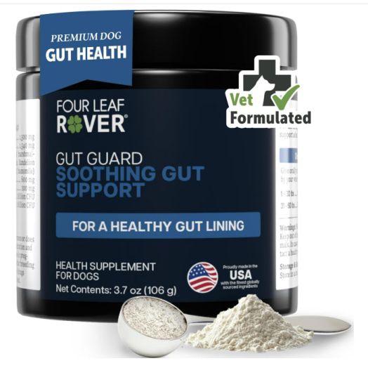 Four Leaf Rover: Gut Guard - Dog Probiotics, Prebiotics and Organic Herbs for Gut Health and Immune Support - Up to 60 Servings, Depending on Dog’s Weight - Vet Formulated - for All Breeds