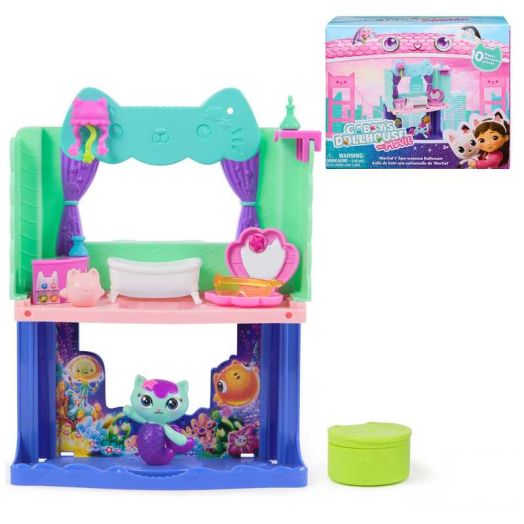 Gabby's Dollhouse: The Movie, MerCat's Spa-wesome Bathroom, with Figure, Accessories & Surprise Toy