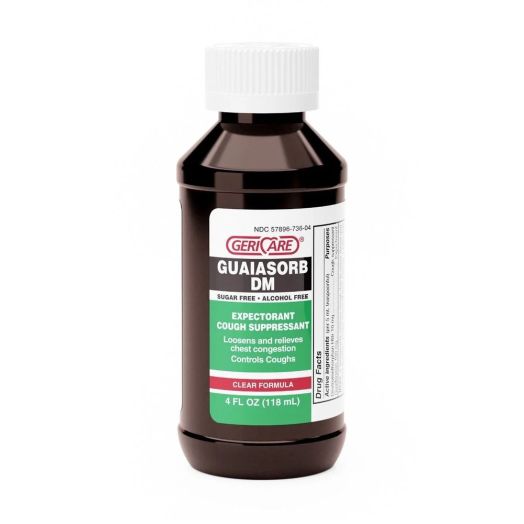 Geri-Care Guaiasorb DM Cold and Cough Relief Liquid, 100 mg - 10 mg/5 mL 4 oz.