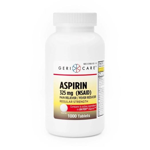 Geri-Care Quali-Tabs Aspirin Tablets, 325 mg Bottle of 1000