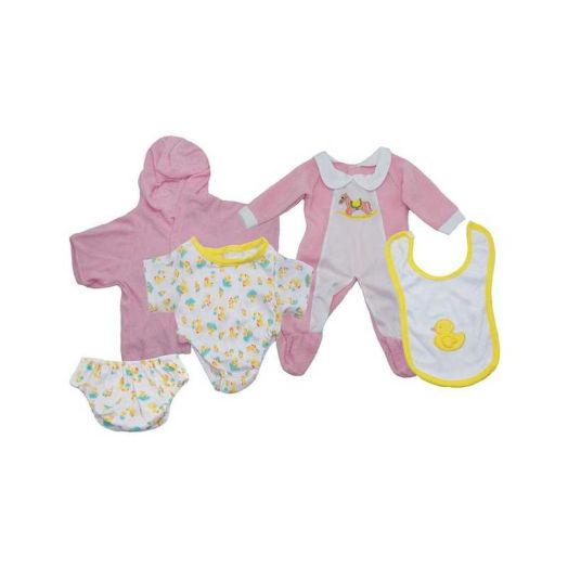 Get Ready Kids Baby Girl Doll Clothes Set, 3 Outfits