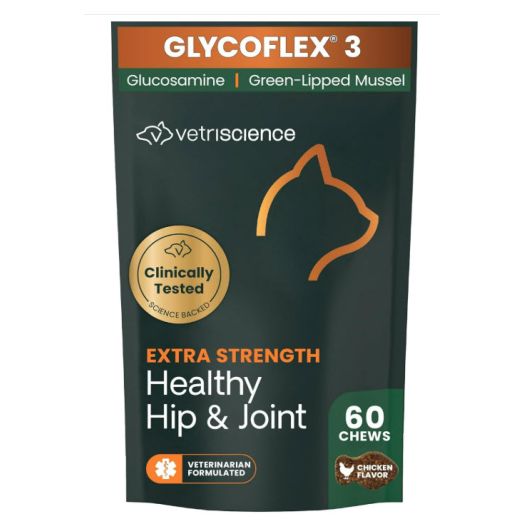 VetriScience Laboratories - GlycoFlex 3, Hip and Joint Supplement for Cats, 60 Bite Sized Chews