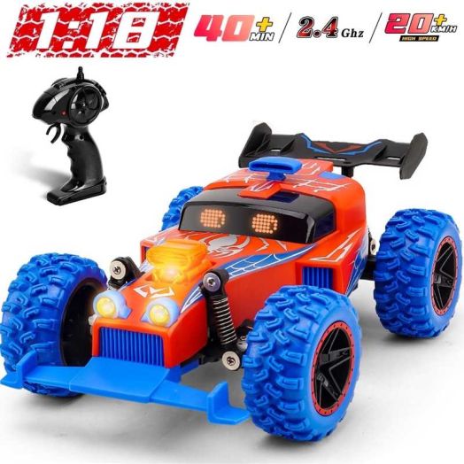 Gmdisc Remote Control Car, 1:18 High Speed RC Cars, 20+ km/h Toy for Boys & Girls, Best Gifts for Kids-Blue