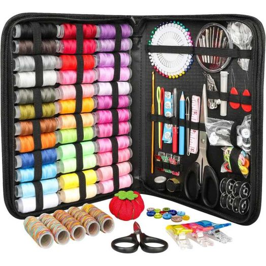 230 Pcs Hand Sewing Tool Kits, 43 XL Sewing Thread | Suitable for Traveller, Adults, Kids, Beginner, Emergency, DIY and Home