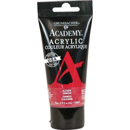 Grumbacher Academy Acrylic Alizarin Crimson Paint 75ml Tube
