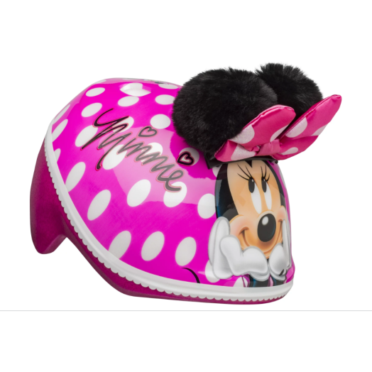 Bell Disney Minnie Mouse Pom Pom Ears Bike Helmet, Punch Pink, Toddler 3+ (48-52cm)