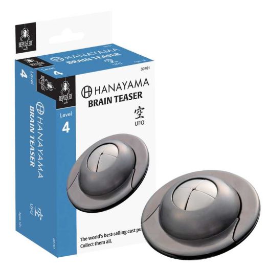 BePuzzled, UFO Hanayama Metal Brainteaser Puzzle Level 4 Ages 12+