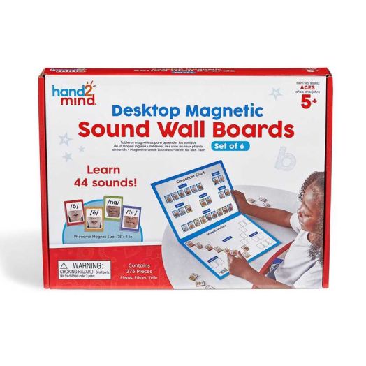 hand2mind Desktop Magnetic Sound Wall Boards (Set of 6), Phonemic Awareness, Phonemic Chart, Learn to Read