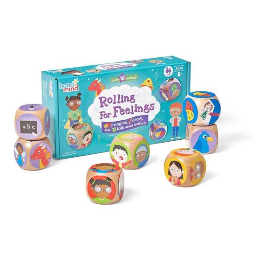 hand2mind Rolling For Feelings Dice Game, Social Emotional Learning Activities, Dice Games for Families