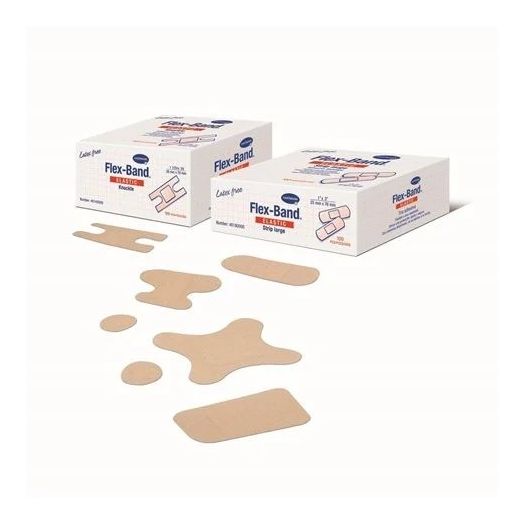 Hartmann Flex-Band Fabric Adhesive Bandage, 4-Wing 3 x 3 Inch Tan Box of 50