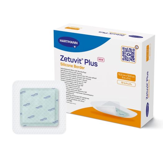 Hartmann USA Zetuvit Plus Silicone Border Super Absorbent Dressing, 5 x 5 Inch Square