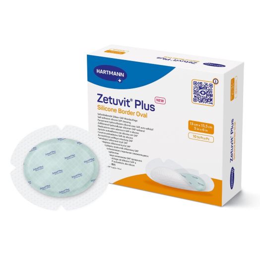 Hartmann USA Zetuvit Plus Silicone Bordered Super Absorbent Dressing, 5 x 6 Inch Oval