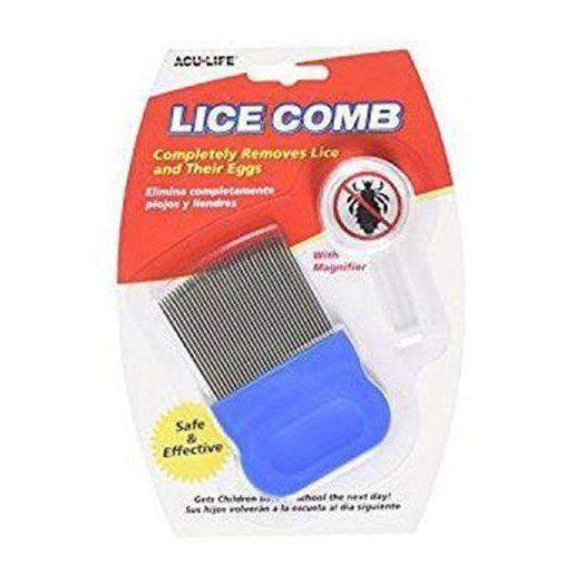 Health Enterprises Acu-Life Silver Metal Lice Comb with 5x Magnifier