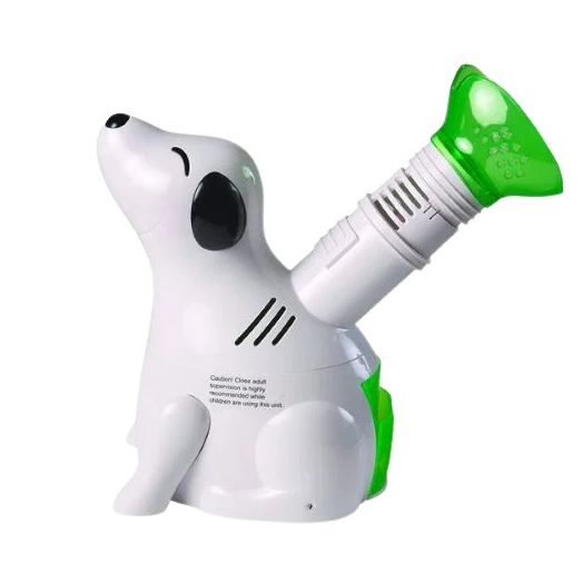 HealthSmart Kids Digger Dog Steam Inhaler, White/Black/Green