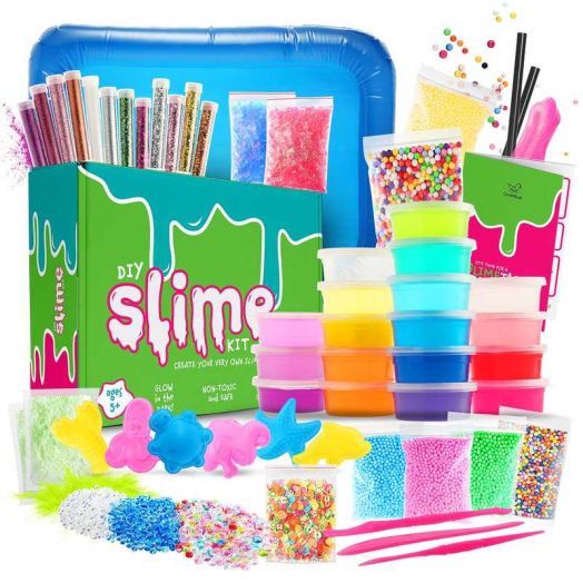 Hearth & Harbor DIY Slime Making Kit Toy, Glow in The Dark Slime Making Kit (18 Colors) Ages 5 -12