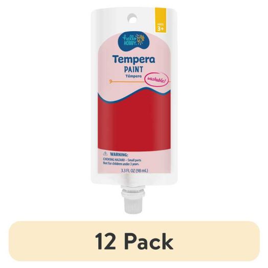 (12 pack) Hello Hobby Tempera Paint, Red