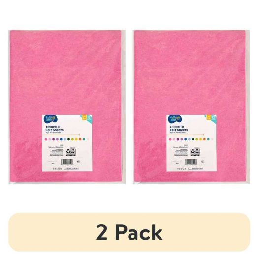 (2 pack) Hello Hobby 12 Pack Assorted Felt Sheets for Craft Bases