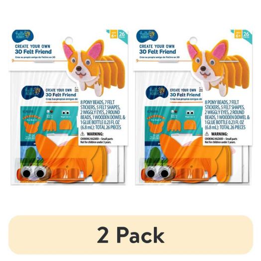 (2 pack) Hello Hobby Create Your Own 3D Felt Friend, Child Craft Kit