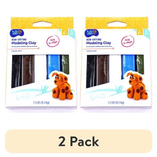 (2 pack) Hello Hobby EZ Shape 1 lb. Non-Drying Natural Modeling Clay