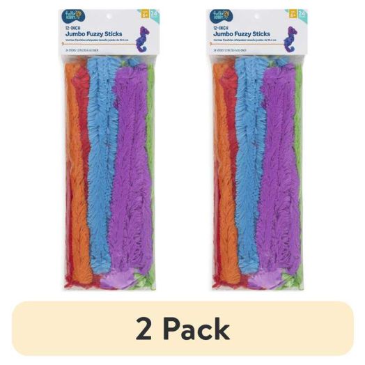 (2 pack) Hello Hobby Jumbo Fuzzy Craft Sticks, 24 Pieces