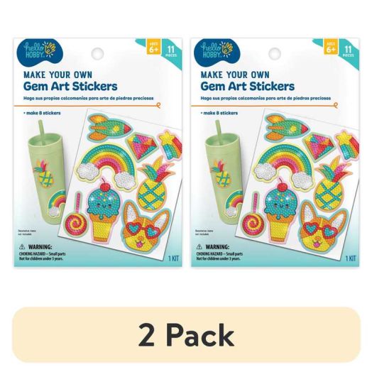 (2 pack) Hello Hobby Make Your Own Diamond Art Stickers Craft Kit, Unisex Child
