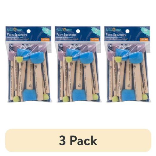 (3 pack) Hello Hobby Foam Multi-Color Spouncers Art and Craft Variety 10pc Set