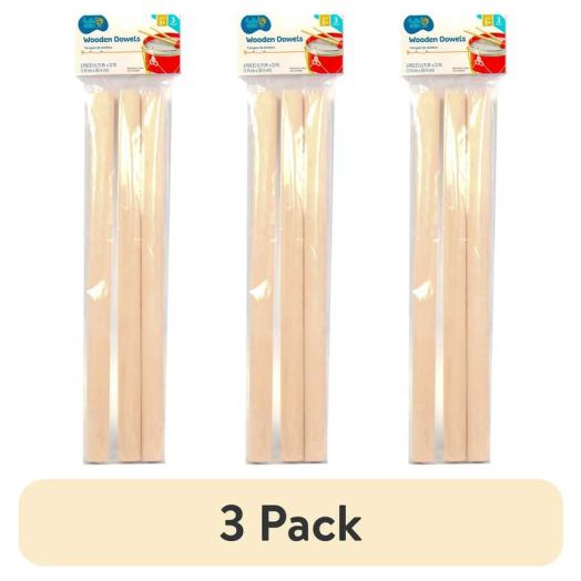 (3 pack) Hello Hobby Wooden Dowels, 0.75 in. x 12 in., 3-Pack