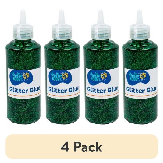 (4 pack) Hello Hobby Green Glitter Glue, 2.9 oz., Boys and Girls, Child, Ages 6+