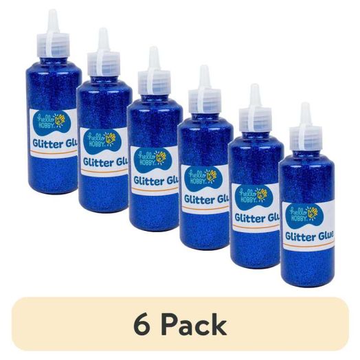 (6 pack) Hello Hobby Royal Blue Glitter Glue, 2.9 oz., Boys and Girls, Child, Ages 6+