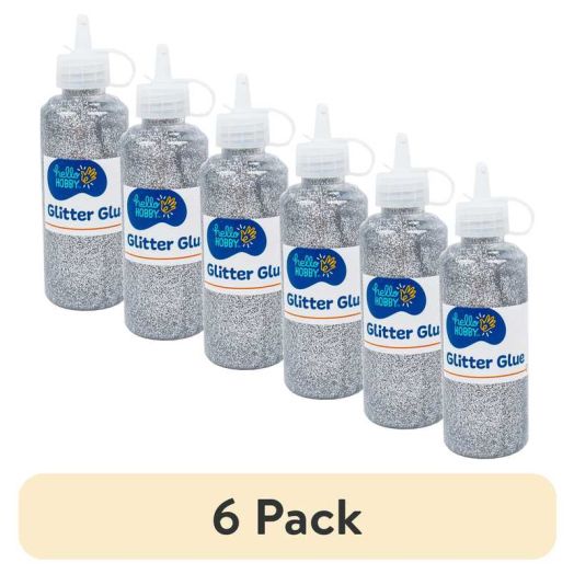 (6 pack) Hello Hobby Silver Glitter Glue, 2.9 oz.