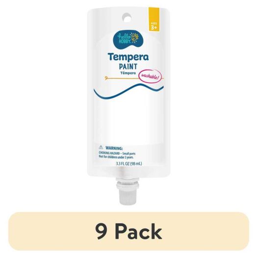 (9 pack) Hello Hobby Tempera Paint, White
