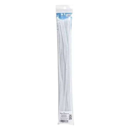 Hello Hobby Fuzzy Sticks, 25 Count, White Chenille Stems for Kids Crafts and DIY Projects